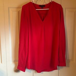 Fred David Women's Bold Red V-Neck Blouse